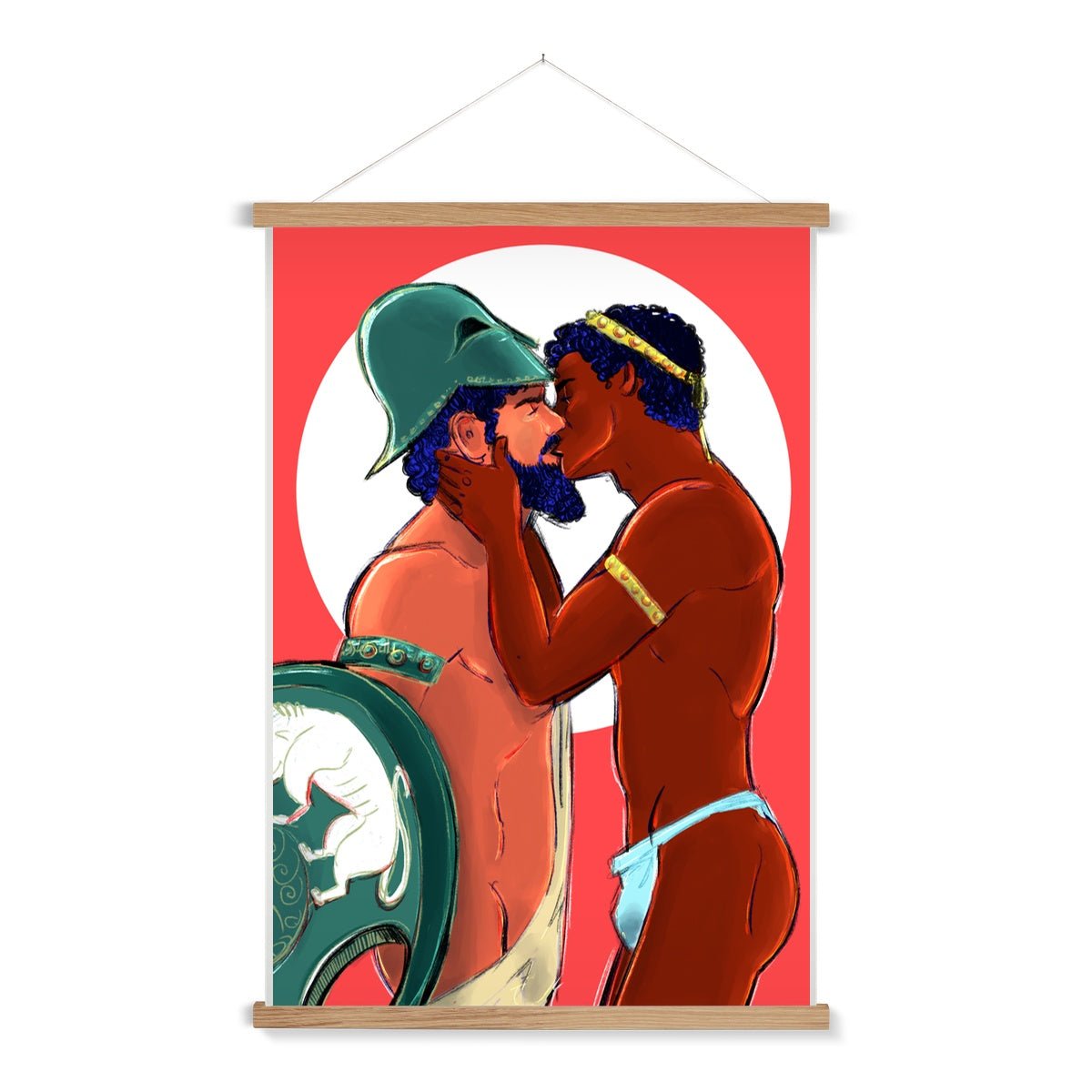 Achilles & Patroclus Fine Art Print with Hanger - Ego Rodriguez Shop