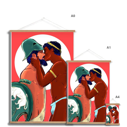 Achilles & Patroclus Fine Art Print with Hanger - Ego Rodriguez Shop