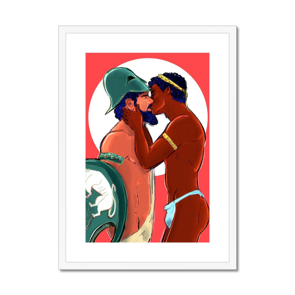 Achilles & Patroclus Framed & Mounted Print - Ego Rodriguez Shop