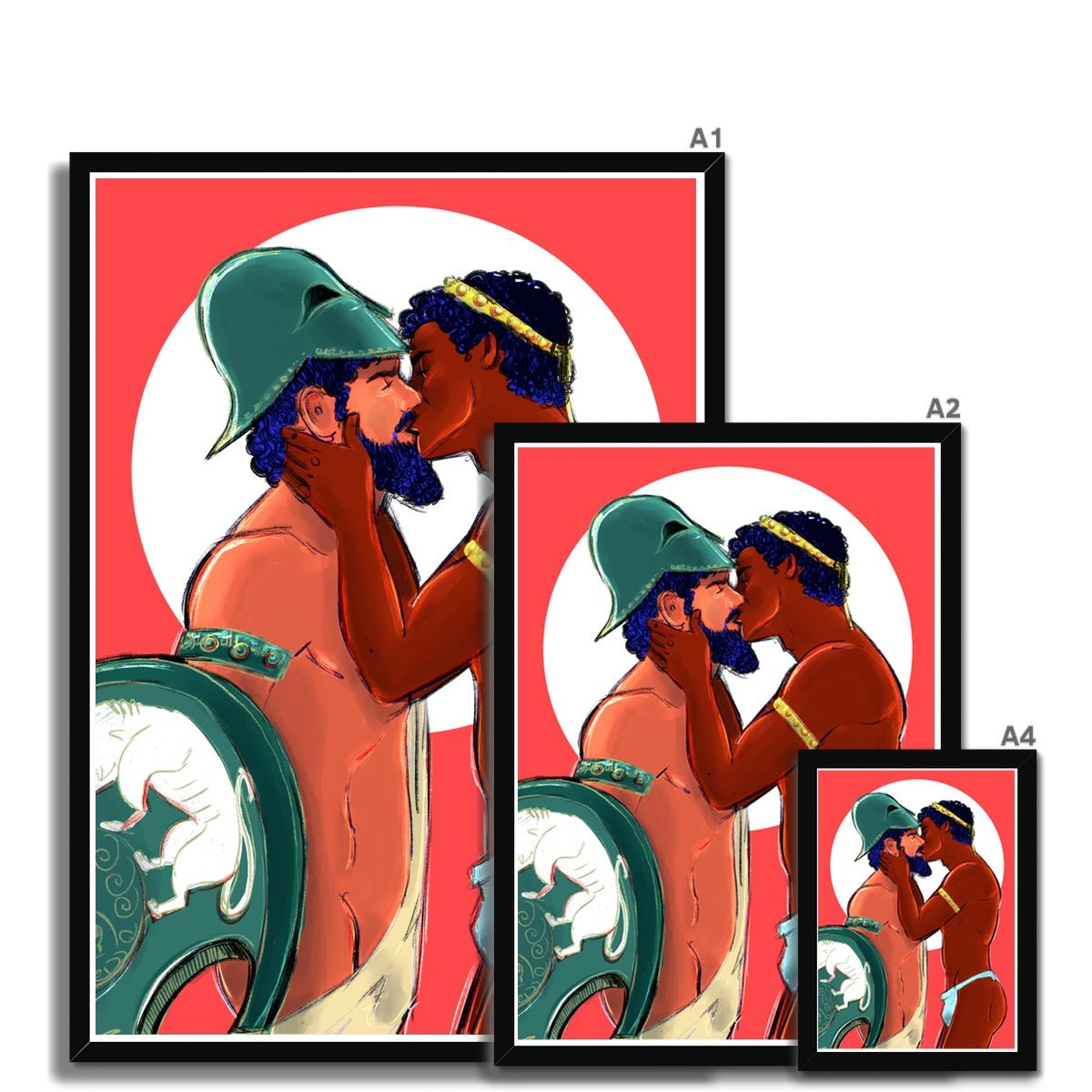 Achilles & Patroclus Framed Print - Ego Rodriguez Shop