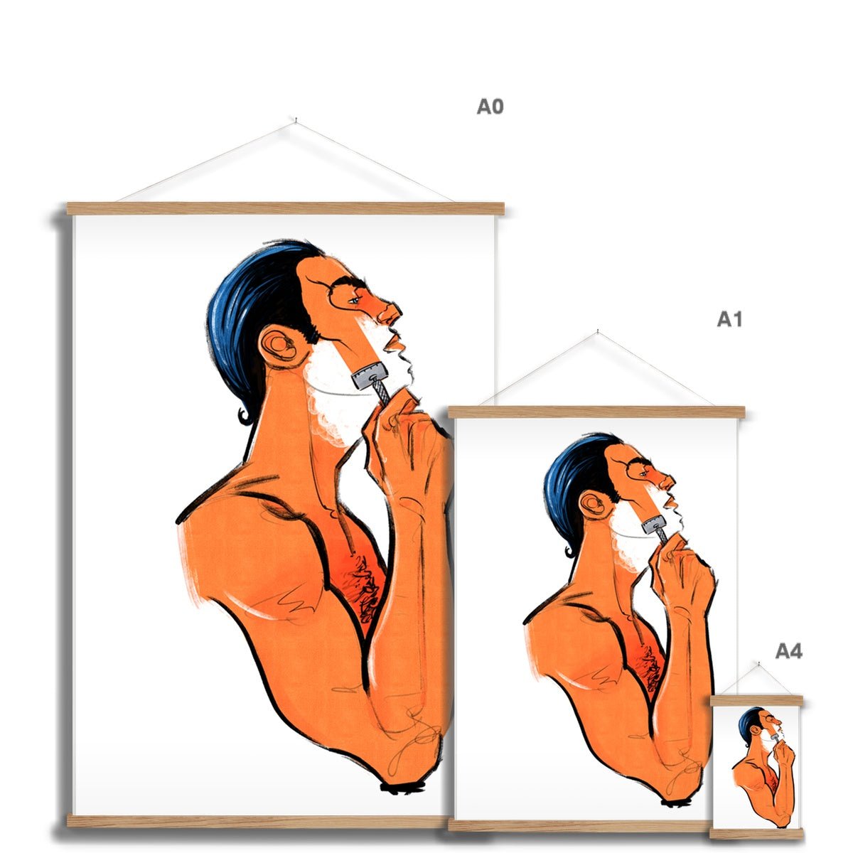 Clean Shave Fine Art Print with Hanger - Ego Rodriguez Shop