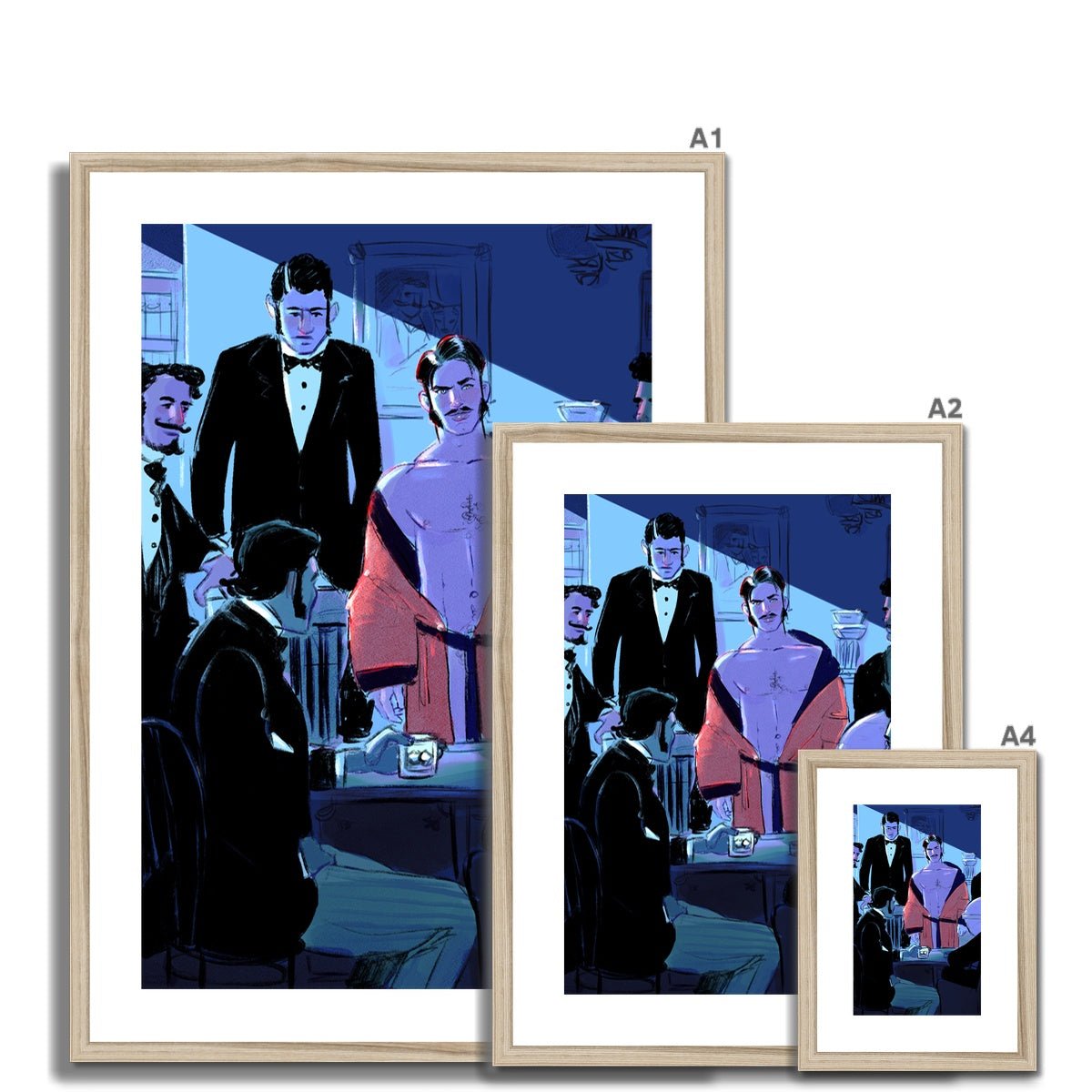 Gentlemen Club Framed & Mounted Print - Ego Rodriguez Shop