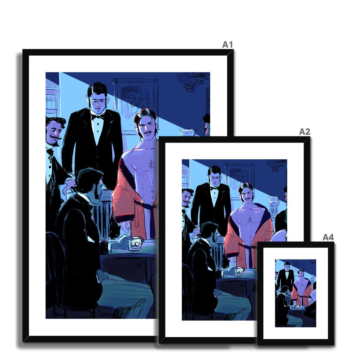 Gentlemen Club Framed & Mounted Print - Ego Rodriguez Shop