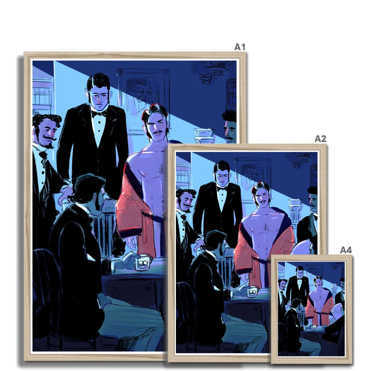 Gentlemen Club Framed Print - Ego Rodriguez Shop