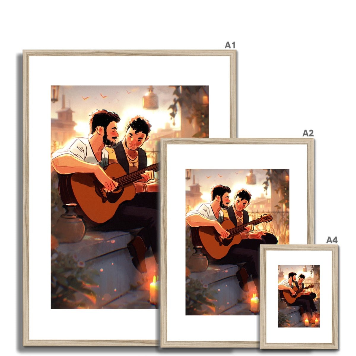 Guitar Framed & Mounted Print - Ego Rodriguez Shop