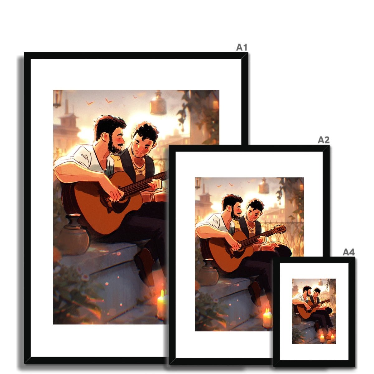 Guitar Framed & Mounted Print - Ego Rodriguez Shop