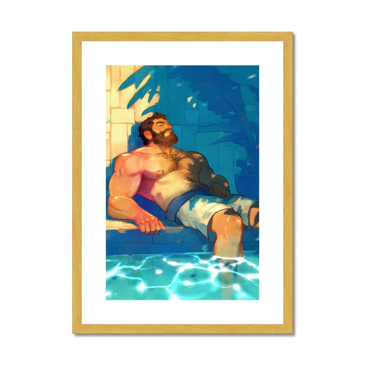 Indigo Antique Framed & Mounted Print - Ego Rodriguez Shop