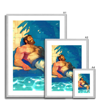 Indigo Antique Framed & Mounted Print - Ego Rodriguez Shop