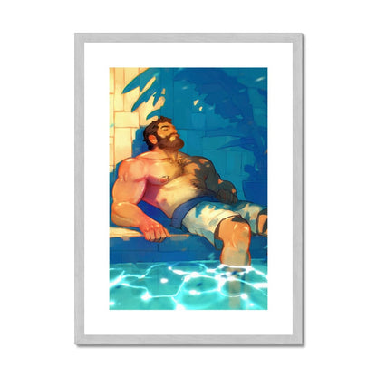 Indigo Antique Framed & Mounted Print - Ego Rodriguez Shop