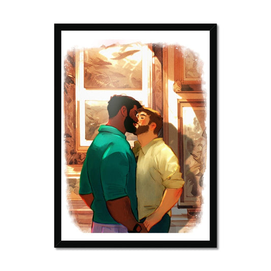 Kiss at the Museum Framed Print - Ego Rodriguez Shop