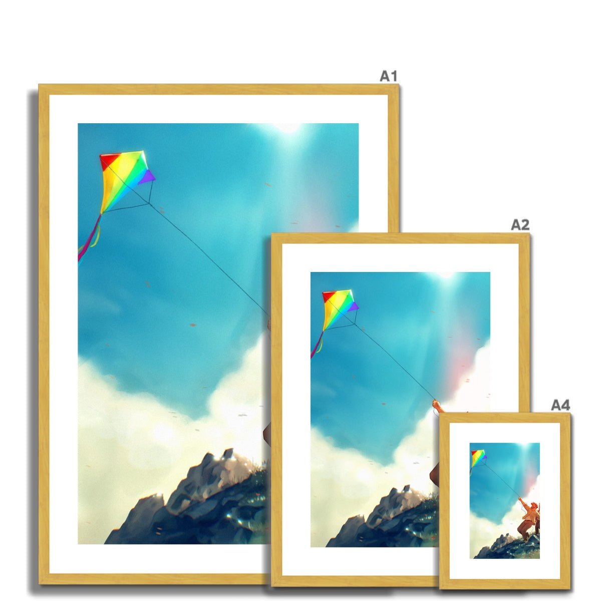 Kite Antique Framed & Mounted Print - Ego Rodriguez Shop