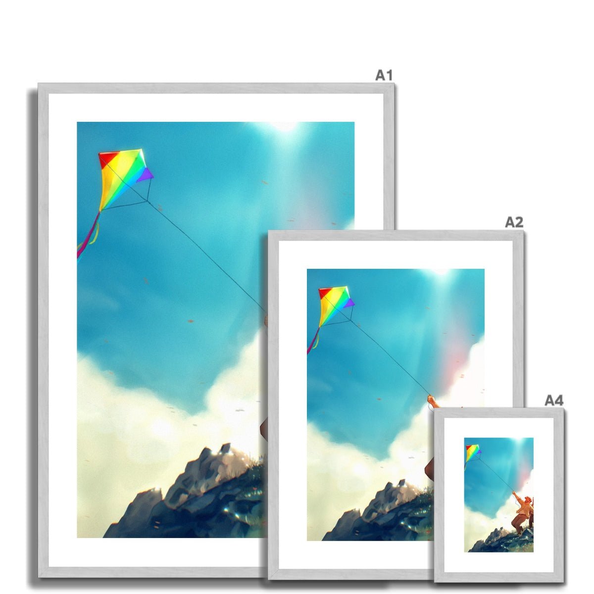 Kite Antique Framed & Mounted Print - Ego Rodriguez Shop