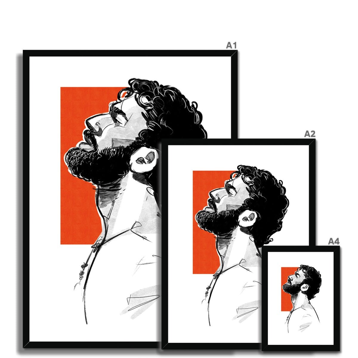 Orange Framed & Mounted Print - Ego Rodriguez Shop