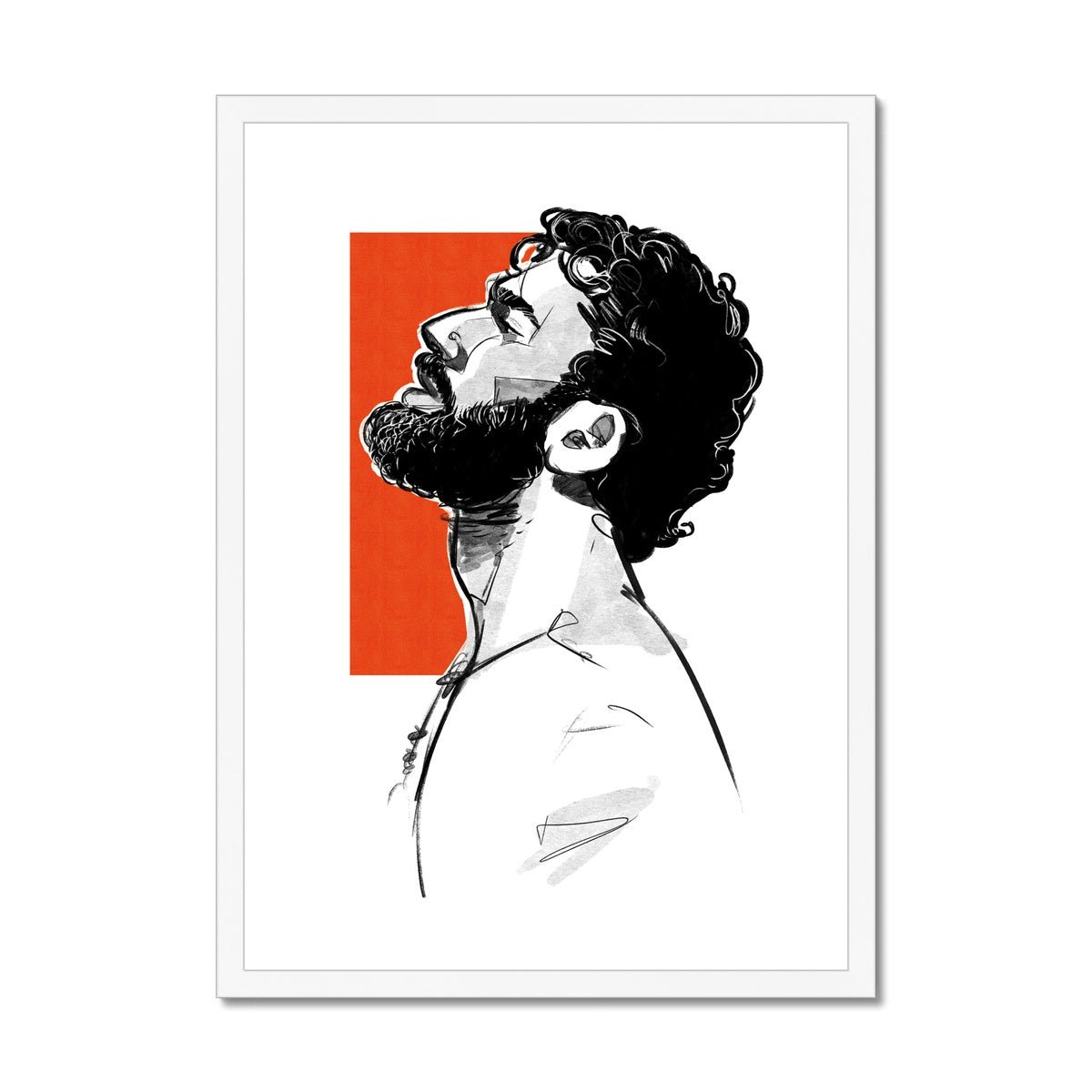 Orange Framed & Mounted Print - Ego Rodriguez Shop