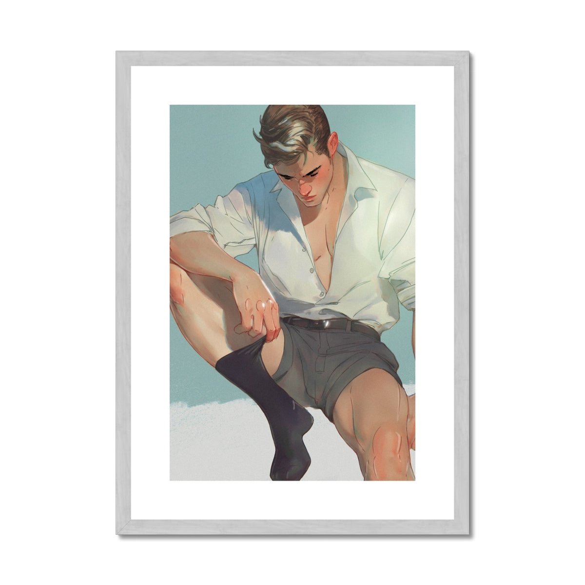 Sock Antique Framed & Mounted Print - Ego Rodriguez Shop