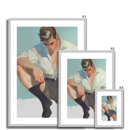 Sock Antique Framed & Mounted Print - Ego Rodriguez Shop