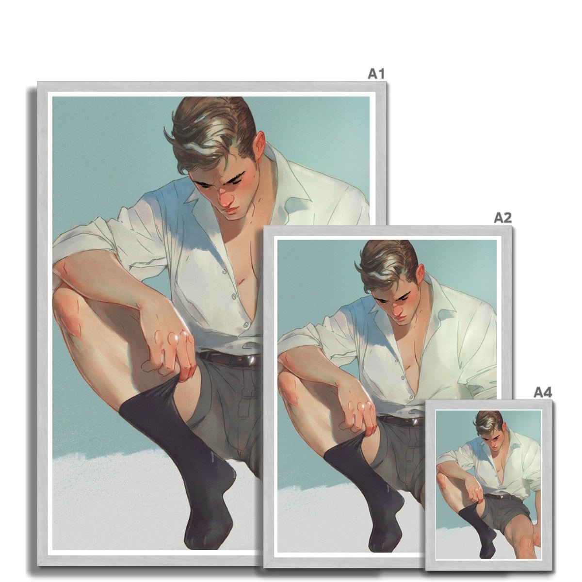 Sock Antique Framed Print - Ego Rodriguez Shop