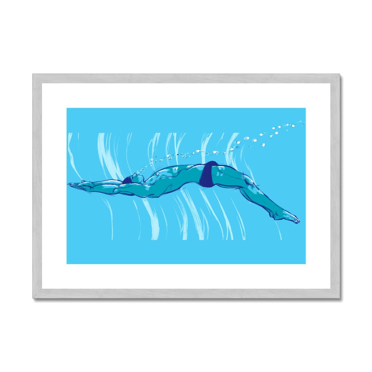 Swim Antique Framed & Mounted Print - Ego Rodriguez Shop