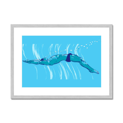 Swim Antique Framed & Mounted Print - Ego Rodriguez Shop