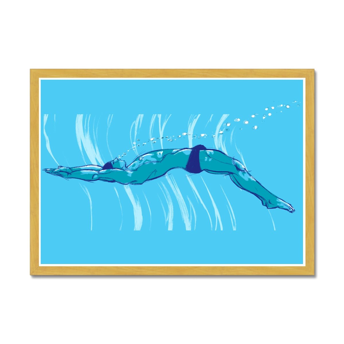 Swim Antique Framed Print - Ego Rodriguez Shop