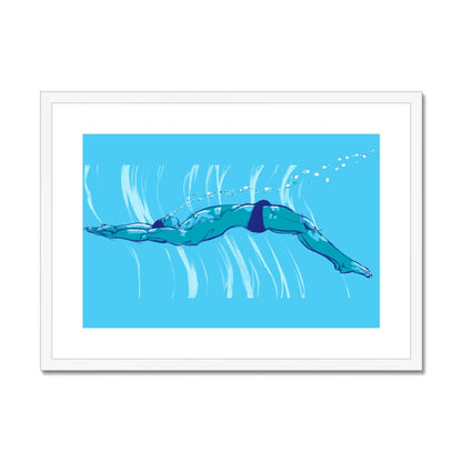 Swim Framed & Mounted Print - Ego Rodriguez Shop