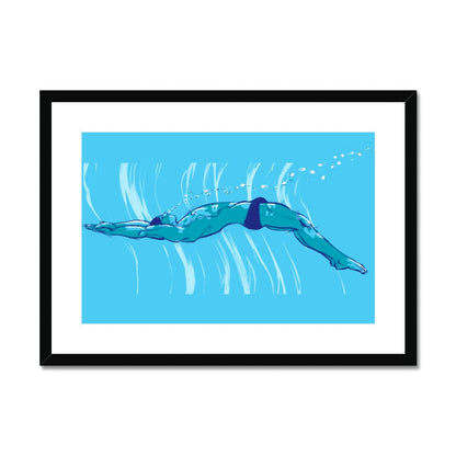 Swim Framed & Mounted Print - Ego Rodriguez Shop