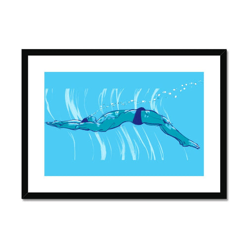 Swim Framed & Mounted Print - Ego Rodriguez Shop