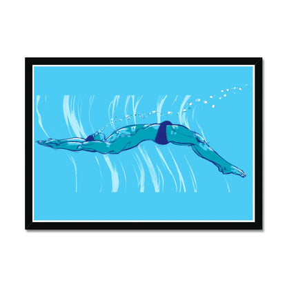 Swim Framed Print - Ego Rodriguez Shop