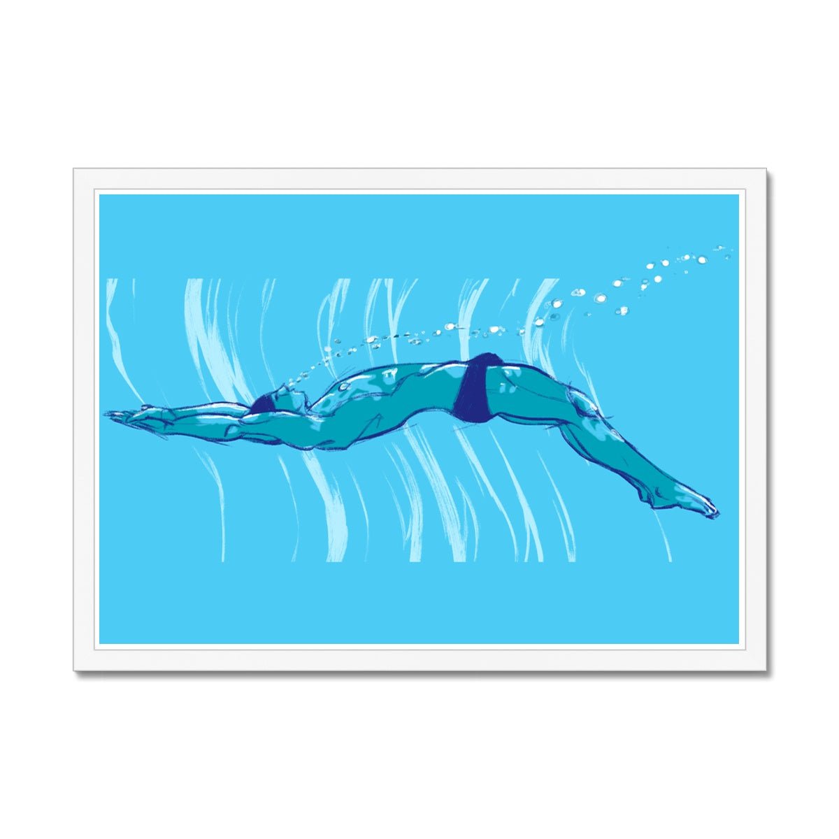 Swim Framed Print - Ego Rodriguez Shop