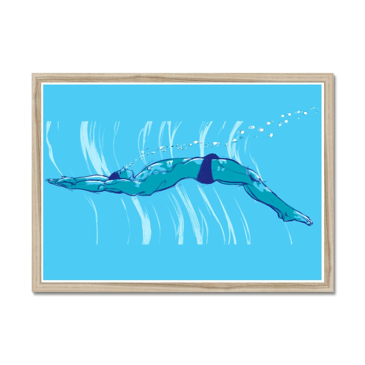 Swim Framed Print - Ego Rodriguez Shop