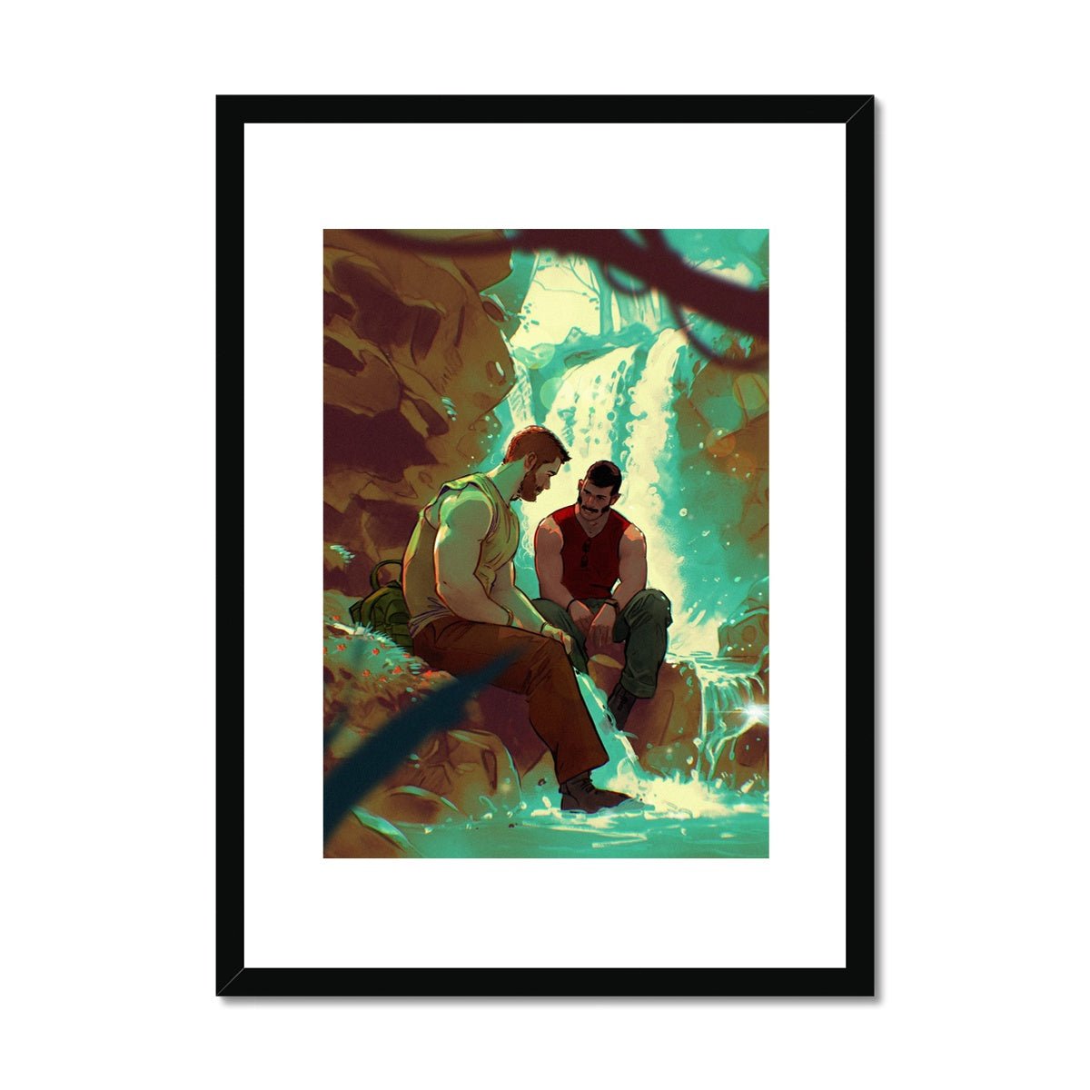 Waterfall Framed & Mounted Print - Ego Rodriguez Shop