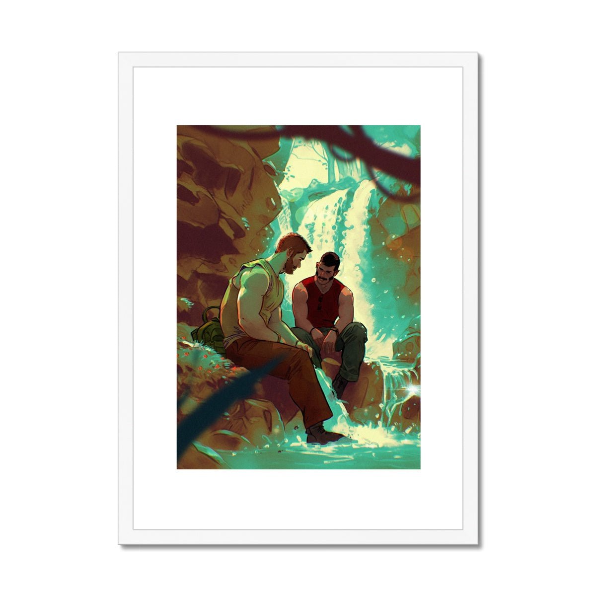 Waterfall Framed & Mounted Print - Ego Rodriguez Shop