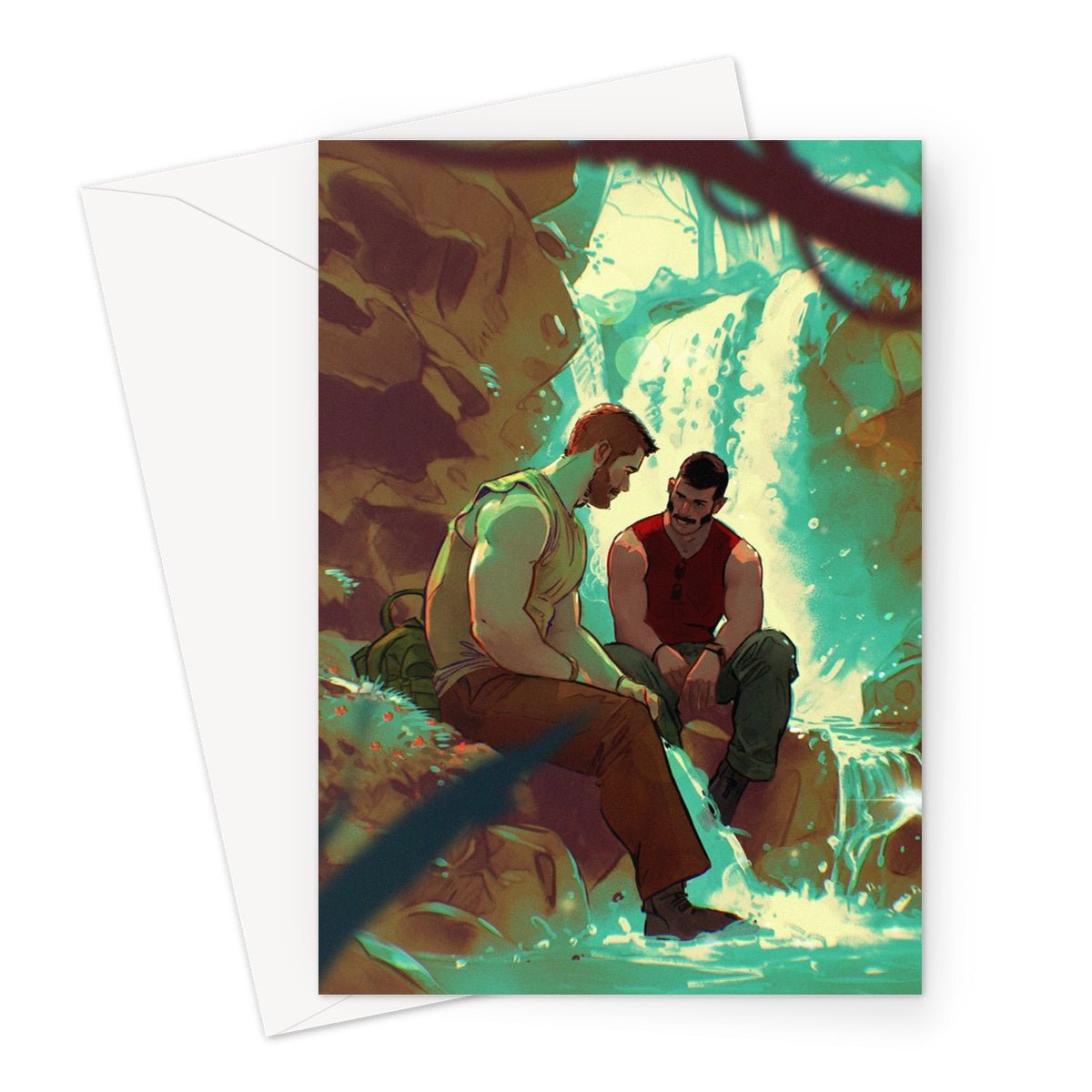 Waterfall Greeting Card - Ego Rodriguez Shop