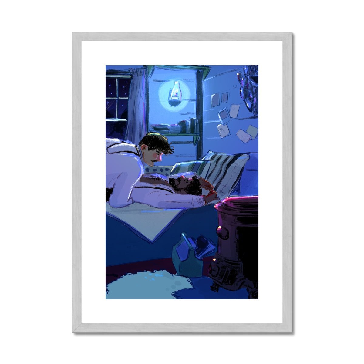 Where it's Warm Inside (Night Version) Antique Framed & Mounted Print - Ego Rodriguez Shop