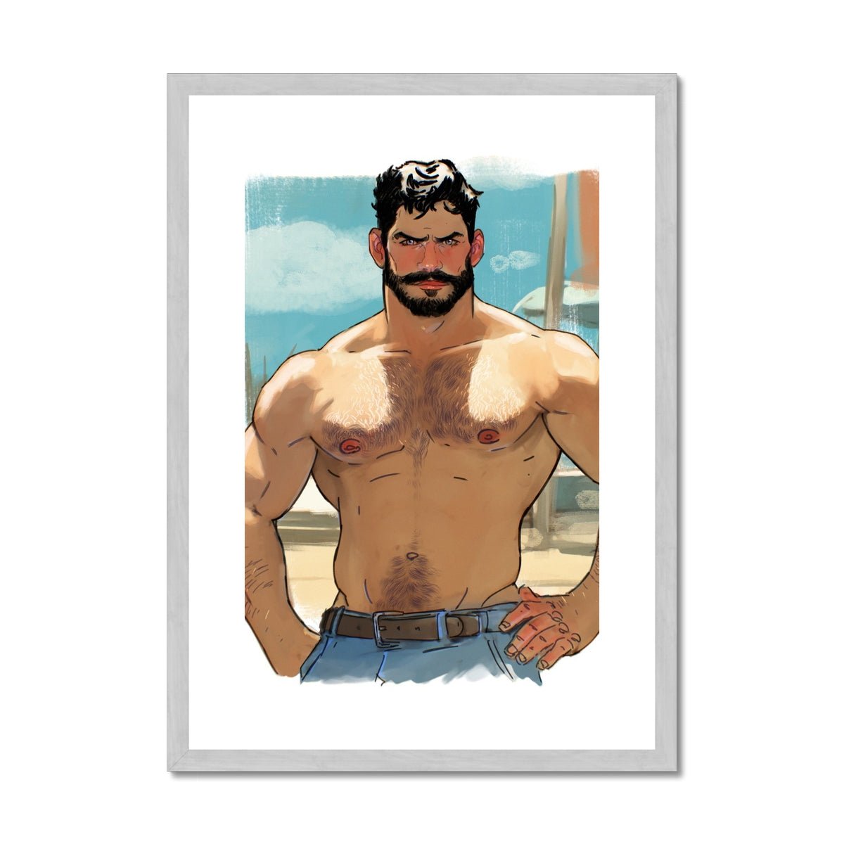 Xavier Antique Framed & Mounted Print - Ego Rodriguez Shop