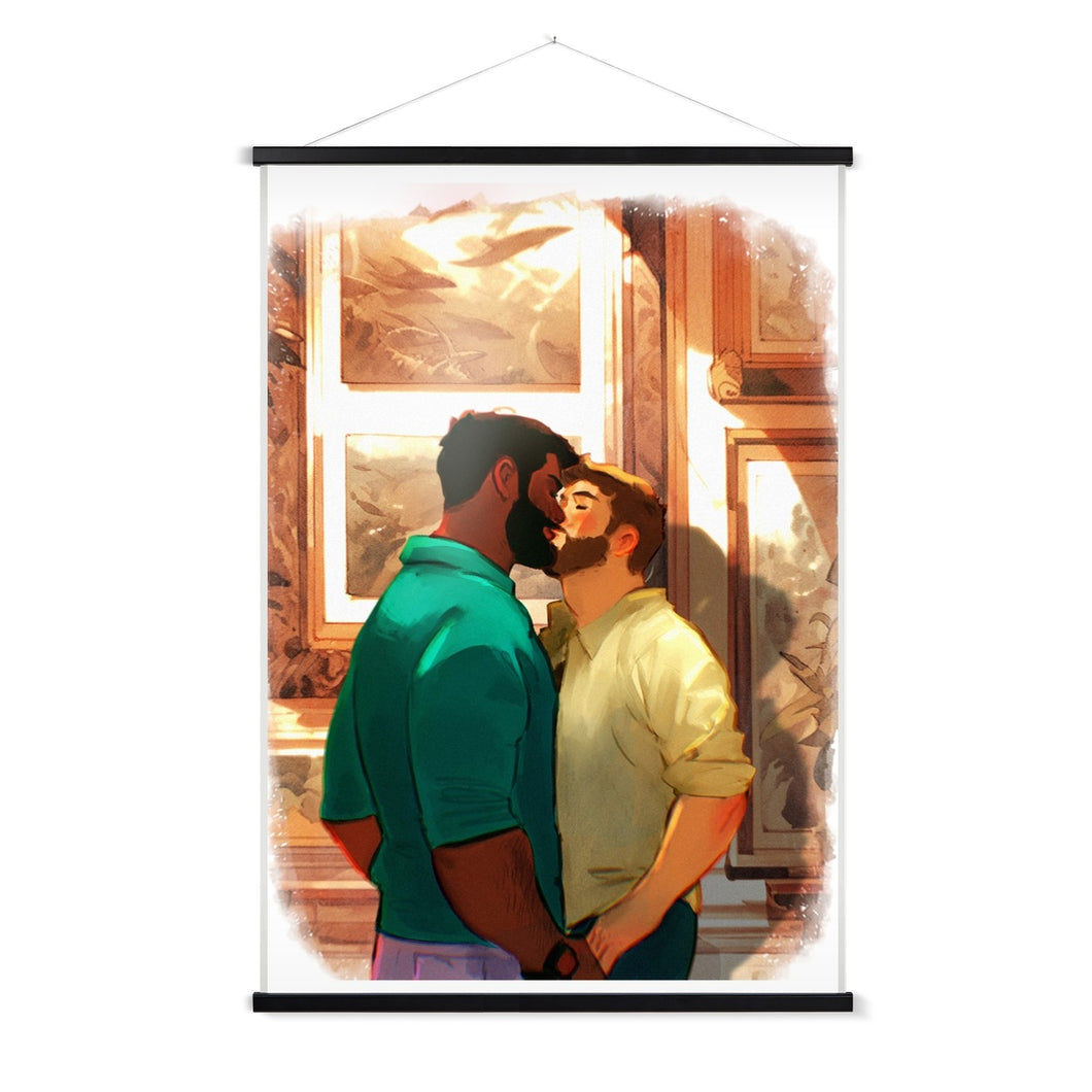 Kiss at the Museum Fine Art Print with Hanger